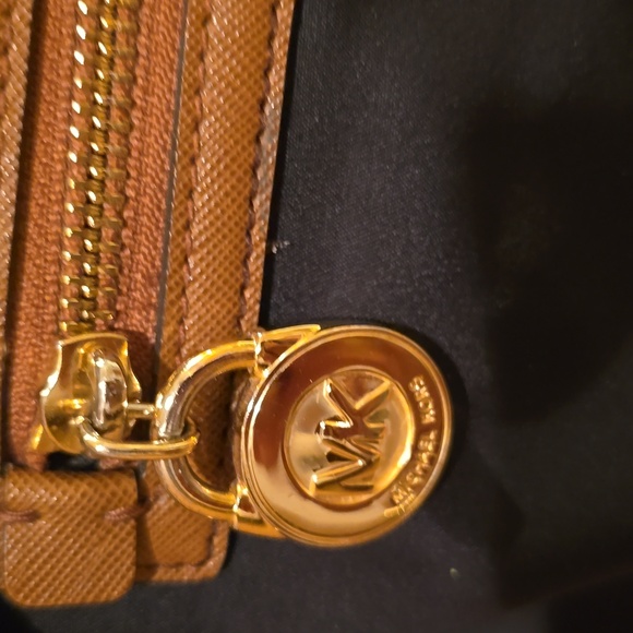 MK Black and Tan Women's Canvas Tote Bag - Picture 3 of 10